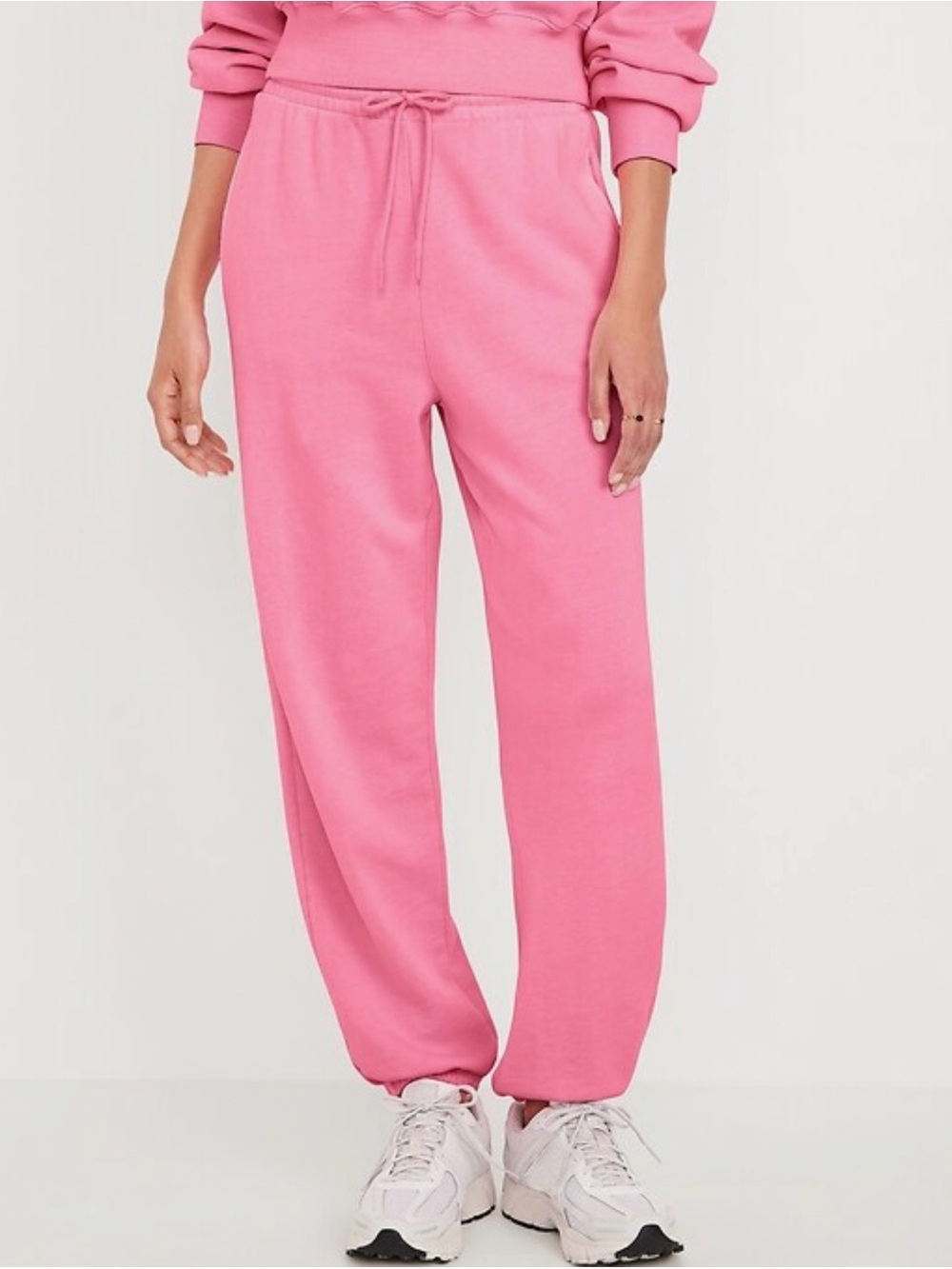 Old Navy Extra High-Waisted SoComfy Joggers in “Valentine” pink.